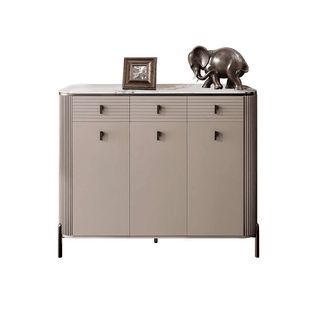 Megafurniture | Sabino 3 Door Shoe Cabinet with Glossy Sintered Stone Top | Shoe Cabinet