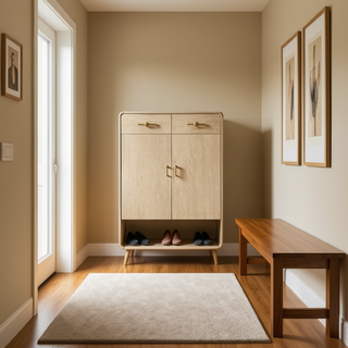 Sandro 2 Door Wooden Shoe Cabinet in Pine (80cm)