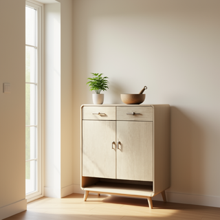 Sandro 2 Door Wooden Shoe Cabinet in Pine (80cm)