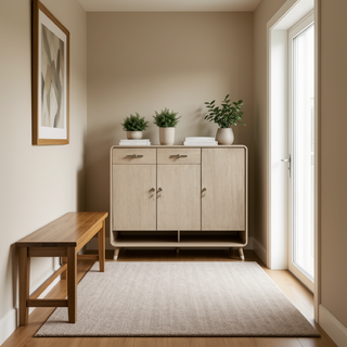 Sandro 3 Door Wooden Shoe Cabinet in Pine (120cm)