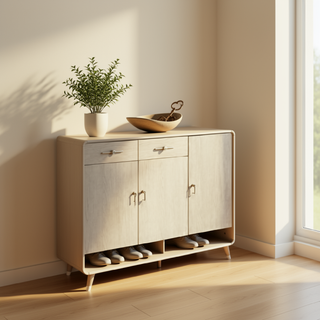 Sandro 3 Door Wooden Shoe Cabinet in Pine (120cm)