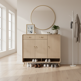 Sandro 3 Door Wooden Shoe Cabinet in Pine (120cm)