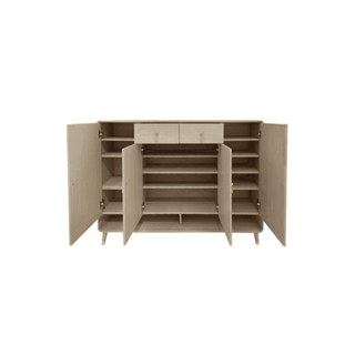 Megafurniture | Sandro 4 Door Wooden Shoe Cabinet in Pine (163cm) | Shoe Cabinet