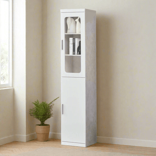 Megafurniture | Saphira Slim White Bookshelf | Bookshelf
