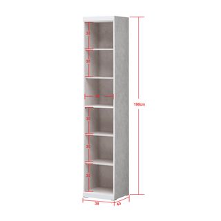 Megafurniture | Saphira Slim White Bookshelf | Bookshelf