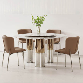 Megafurniture | Sirena Cultured Marble Round Dining Table (130cm/150cm) | Dining Table