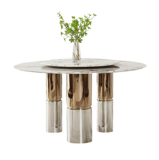 Megafurniture | Sirena Cultured Marble Round Dining Table (130cm/150cm) | Dining Table