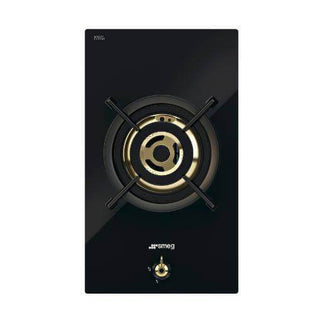 Megafurniture | Smeg Domino Gas Hob 30cm 1 Burner Black Glass Ceramic PC31GNO | Hob