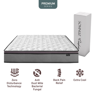 Somnuz® Comforto 10 Inch Bamboo Fabric Latex Individual Pocketed Spring Mattress