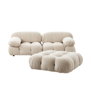 Megafurniture | Stella Velvet Fabric Sofa in Cream | Fabric Sofa