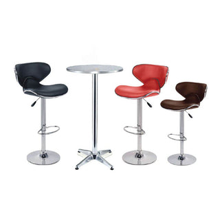 Megafurniture | Taranis Bar Table with Faux Leather Bar Stool (1+2) | Bar Set