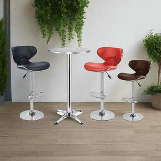 Megafurniture | Taranis Bar Table with Faux Leather Bar Stool (1+2) | Bar Set