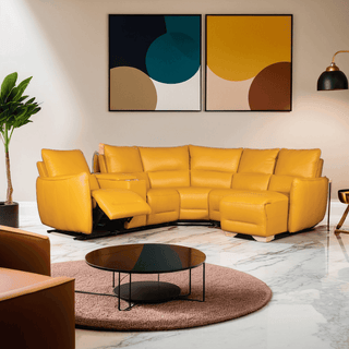 Megafurniture | Tetsuya Genuine Leather Recliner Sectional Sofa | Recliner