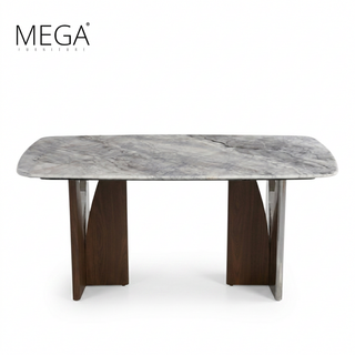 Tovaire Sintered Stone Dining Table & Spical Faux Leather Dining Chair Set (1+6)