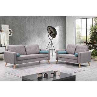 Megafurniture | Treyton Grey Fabric Sofa (2 & 3 Seater) | Fabric Sofa