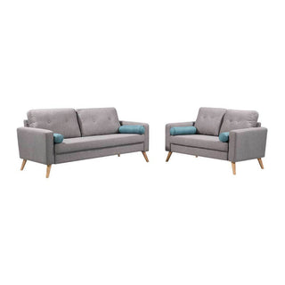 Megafurniture | Treyton Grey Fabric Sofa (2 & 3 Seater) | Fabric Sofa