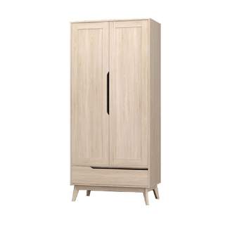 Megafurniture | Trystan 2 Door Wooden Wardrobe | Open Door Wardrobe
