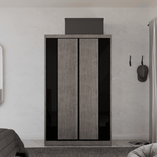 Megafurniture | Valkyrie Modular Wardrobe (Black Glass) | Modular Wardrobe