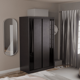 Megafurniture | Valkyrie Modular Wardrobe (Black Glass) | Modular Wardrobe