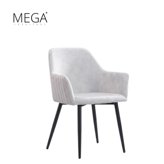 Iver Round Marble Dining Table & Varen Pet-Friendly Fabric Dining Chair Set (1+8)