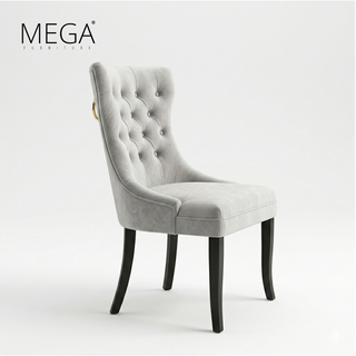 Lunor Marble Dining Table & Veya Plush Fabric Dining Chair Set (1+8)
