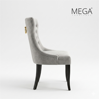 Lunor Marble Dining Table & Veya Plush Fabric Dining Chair Set (1+8)