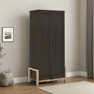 Megafurniture | Vireo Wooden 2 Door Wardrobe | Open Door Wardrobe