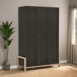 Megafurniture | Vireo Wooden 3 Door Wardrobe | Open Door Wardrobe