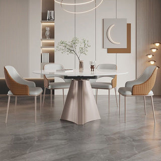 Minnie Extendable Round Sintered Stone Dining Table