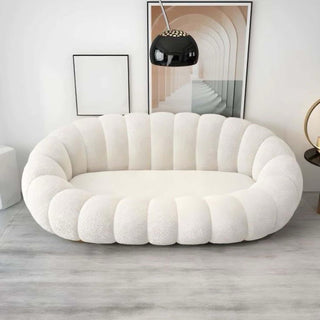 Phyllis Boucle Fabric Sofa in Cream