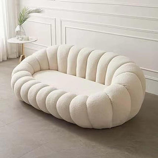 Phyllis Boucle Fabric Sofa in Cream