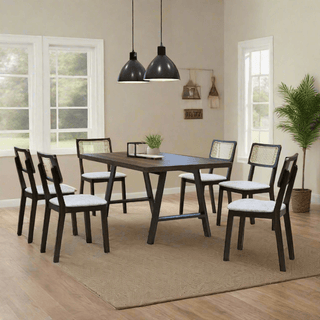 Megafurniture | Wystan Wooden Dining Set (1+6) | Dining Set