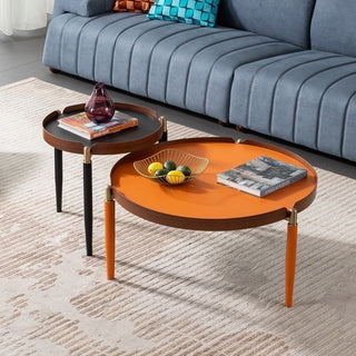 Eclipse Faux Leather Nesting Coffee Table