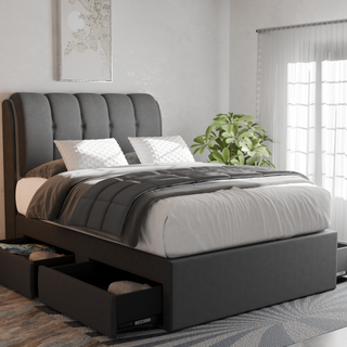 Corave Fabric Drawer Bed Frame (Water Repellent)