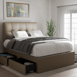 Devon Faux Leather Drawer Bed Frame