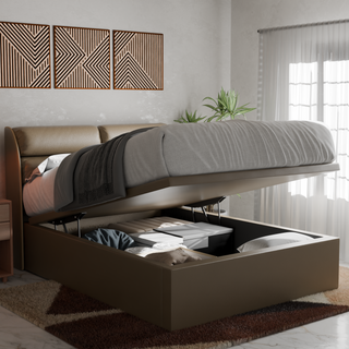 Fobbee Faux Leather Storage Bed