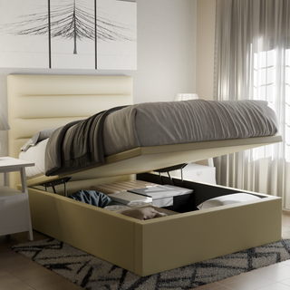 Keenan Faux Leather Storage Bed