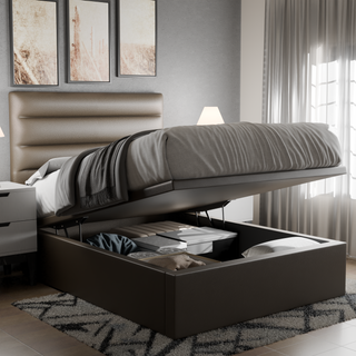 Keenan Faux Leather Storage Bed