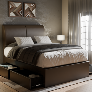 Vivienne Faux Leather Drawer Bed