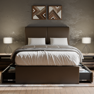 Vivienne Faux Leather Drawer Bed