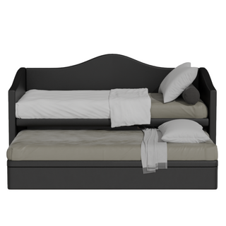 Zaxe Faux Leather Pull Out Bed with Storage