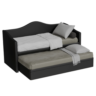 Zaxe Faux Leather Pull Out Bed with Storage