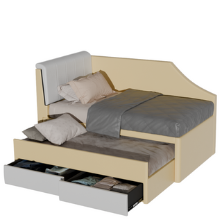 Quinslet Faux Leather Pull Out Bed with Drawer Storage