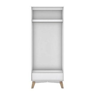 Megafurniture | Xandra II 2 Door White Wardrobe (80cm) | Open Door Wardrobe