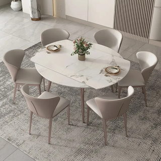 Mandalay II Sintered Stone Extendable Round Dining Table