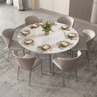 Mandalay II Sintered Stone Extendable Round Dining Table