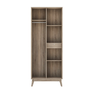 Megafurniture | Yeira 2 Door Wooden Wardrobe (80cm) | Open Door Wardrobe