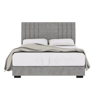 Megafurniture | York Grey Bed Frame + Somnuz® Durafirm 10" Spring Mattress | Bed + Mattress