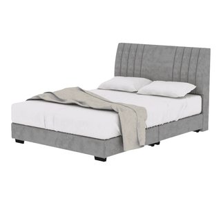 Megafurniture | York Grey Bed Frame + Somnuz® Durafirm 10" Spring Mattress | Bed + Mattress