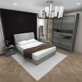 Megafurniture | York Senior Bedroom Set (Bed Frame + Side Table + Dressing Table + Wardrobe) | Bedroom Set